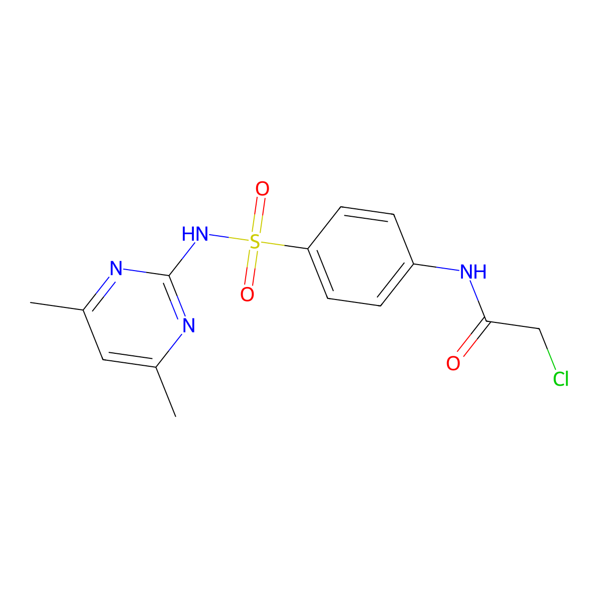 2-Chloro-N-(4-(N-(4,6-dimethylpyrimidin-2-yl)sulfamoyl)phenyl)acetamide molecular structure, CAS 116488-93-8