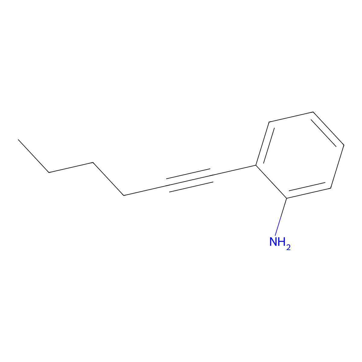 2-(Hex-1-yn-1-yl)aniline molecular structure, CAS 116491-50-0