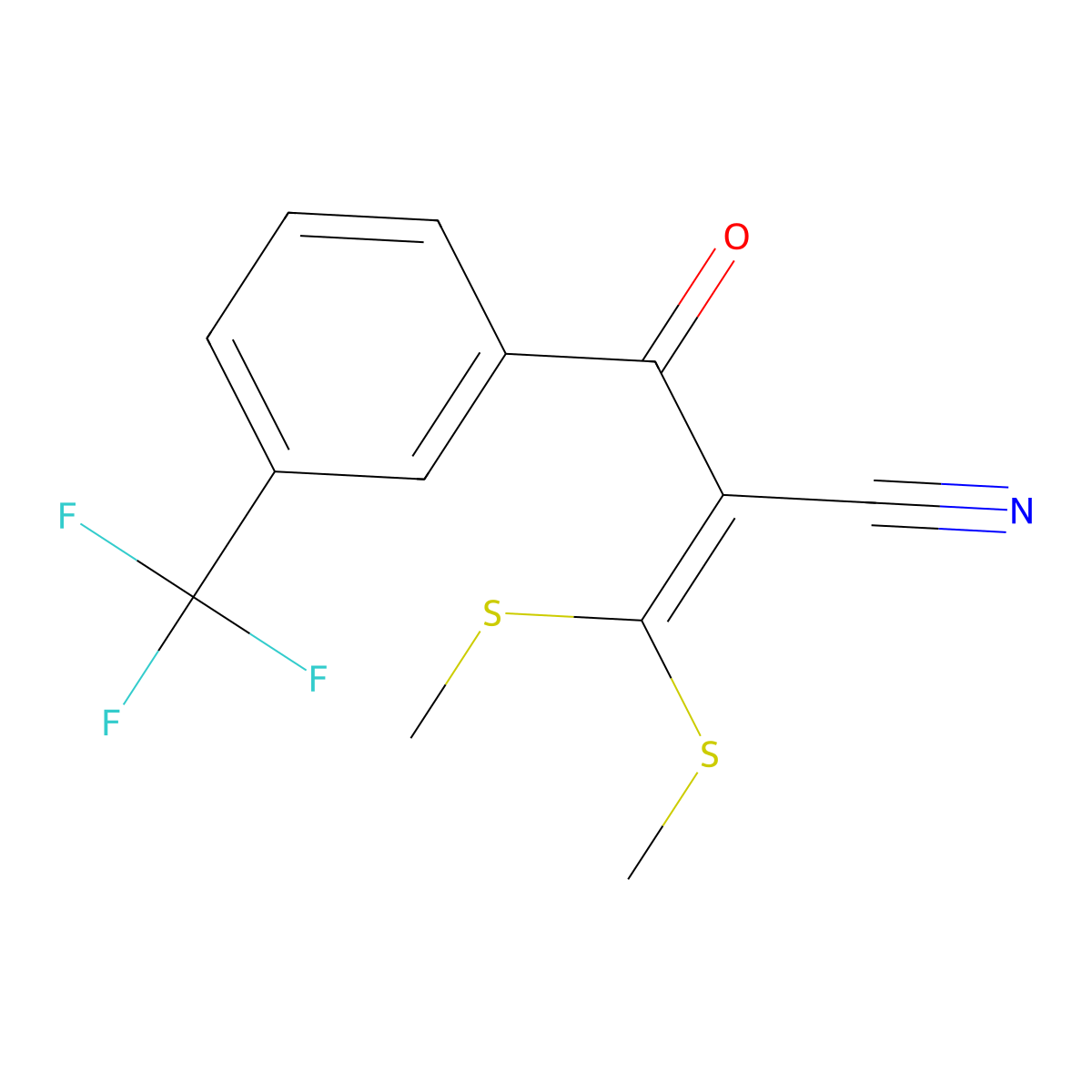3,3-Bis(methylsulfanyl)-2-[3-(trifluoromethyl)benzoyl]prop-2-enenitrile molecular structure, CAS 116492-97-8