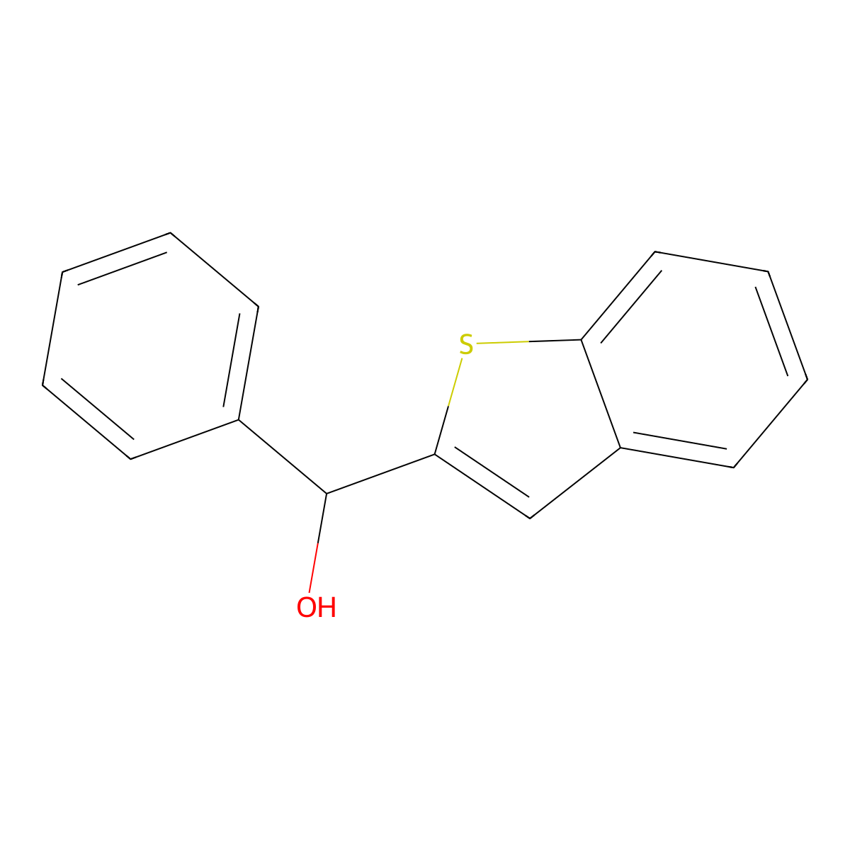 Benzo[b]thiophen-2-yl(phenyl)methanol molecular structure, CAS 116496-01-6