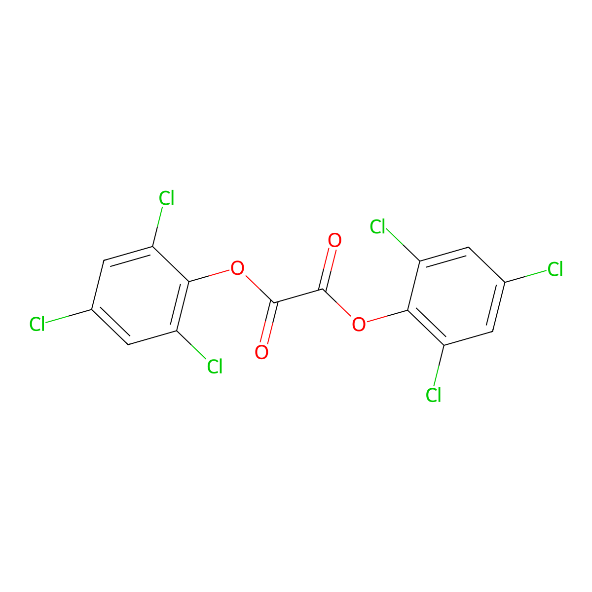 Bis(2,4,6-trichlorophenyl) oxalate molecular structure, CAS 1165-91-9