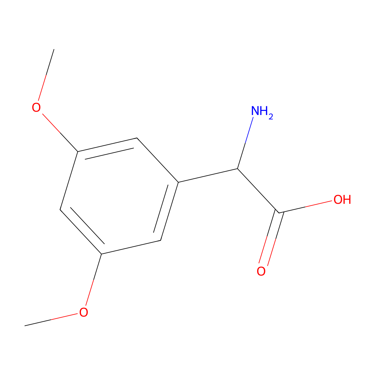 2-amino-2-(3,5-dimethoxyphenyl)acetic Acid molecular structure, CAS 116502-42-2