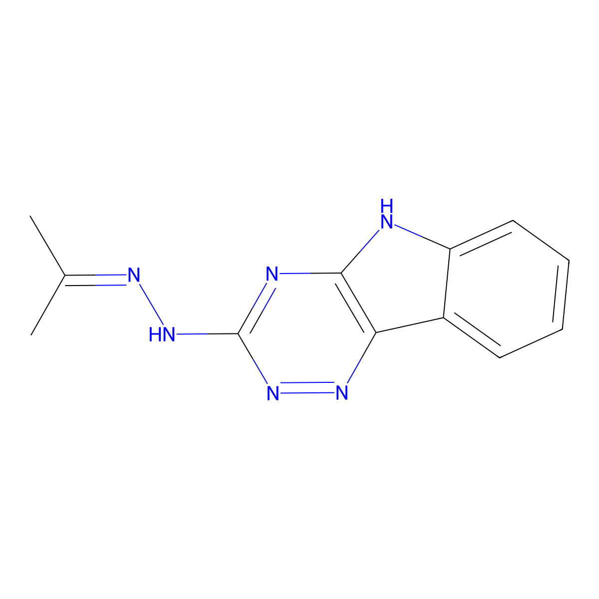 acetone 5H-[1,2,4]triazino[5,6-b]indol-3-ylhydrazone molecular structure, CAS 116505-47-6