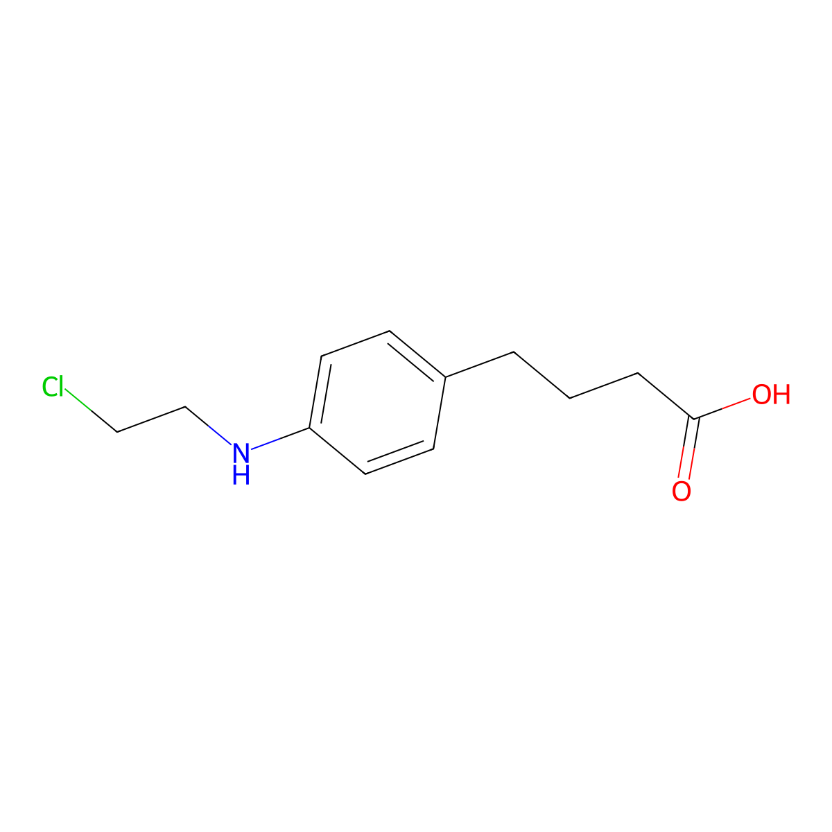 Chlorambucil half mustard molecular structure, CAS 116505-53-4