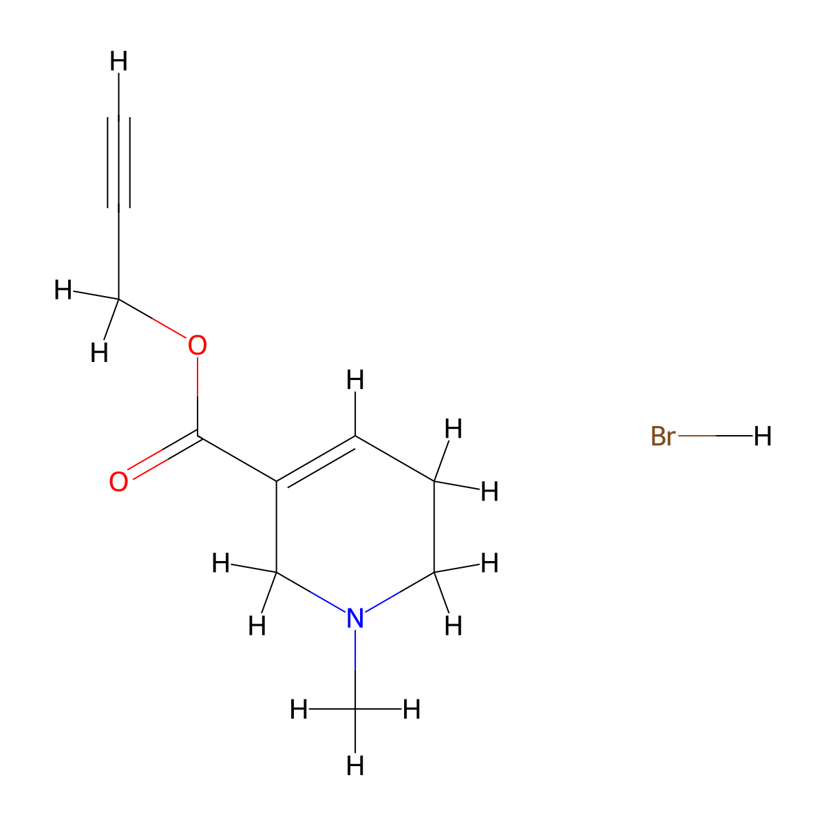 Arecaidine propargyl ester hydrobromide molecular structure, CAS 116511-28-5