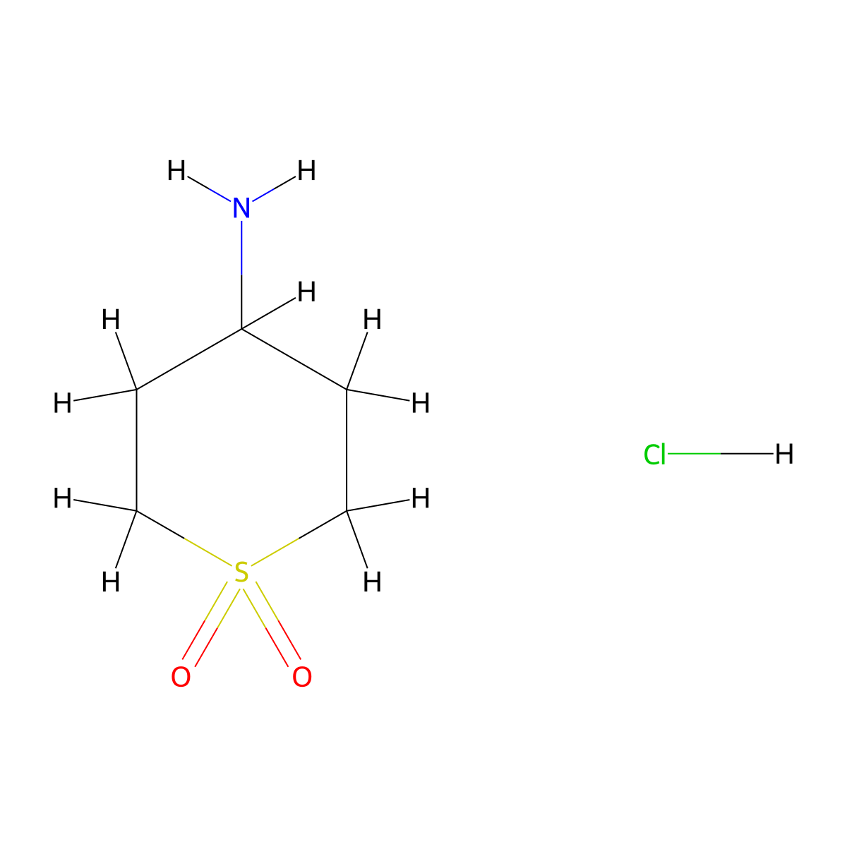 4-Amino-1lambda6-thiane-1,1-dione hydrochloride molecular structure, CAS 116529-31-8