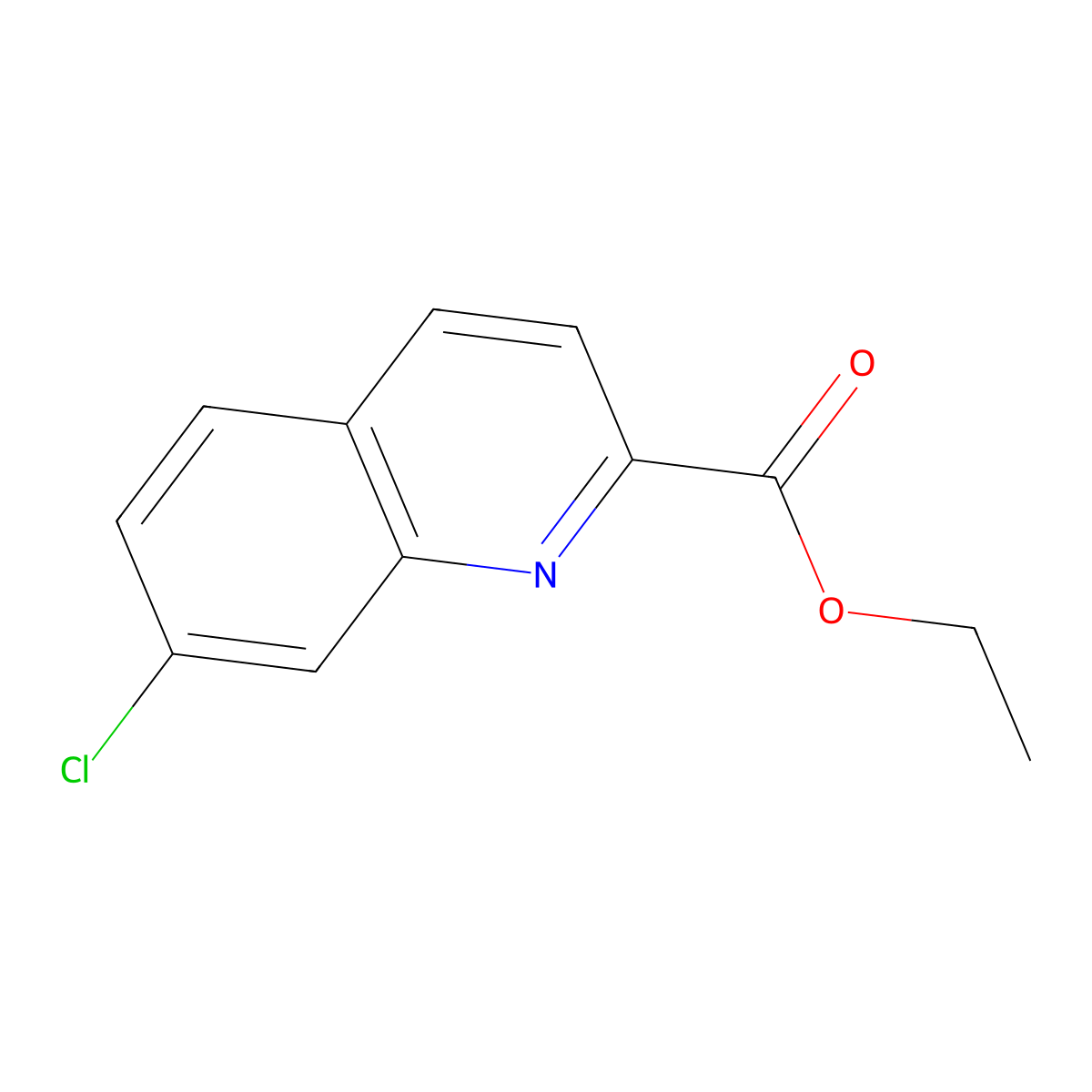 Ethyl 7-chloroquinoline-2-carboxylate molecular structure, CAS 116529-90-9
