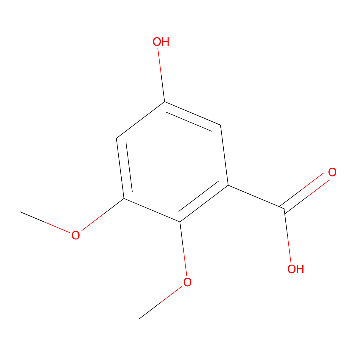 5-Hydroxy-2,3-dimethoxybenzoic acid molecular structure, CAS 116530-57-5