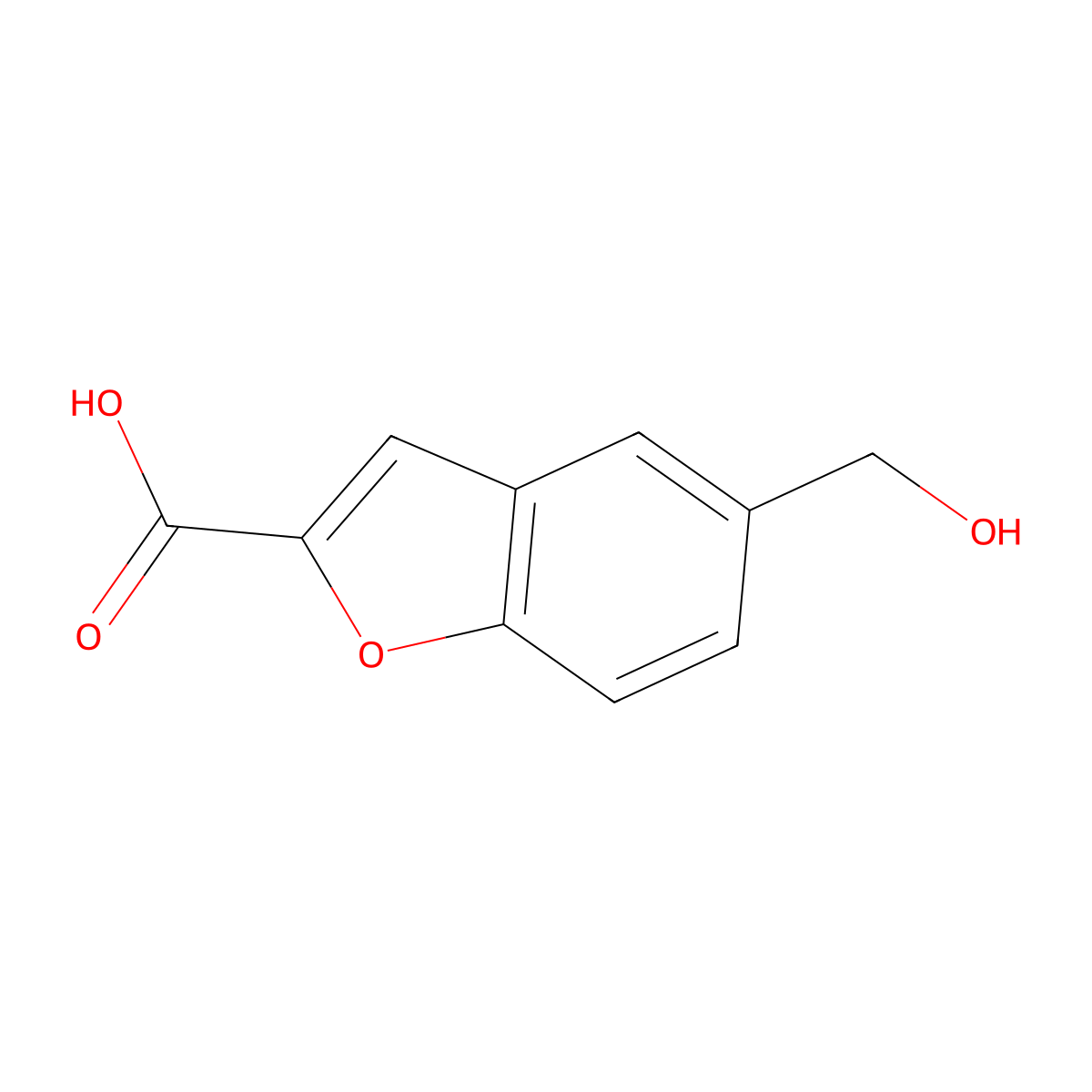 5-(Hydroxymethyl)benzofuran-2-carboxylic acid molecular structure, CAS 116532-13-9