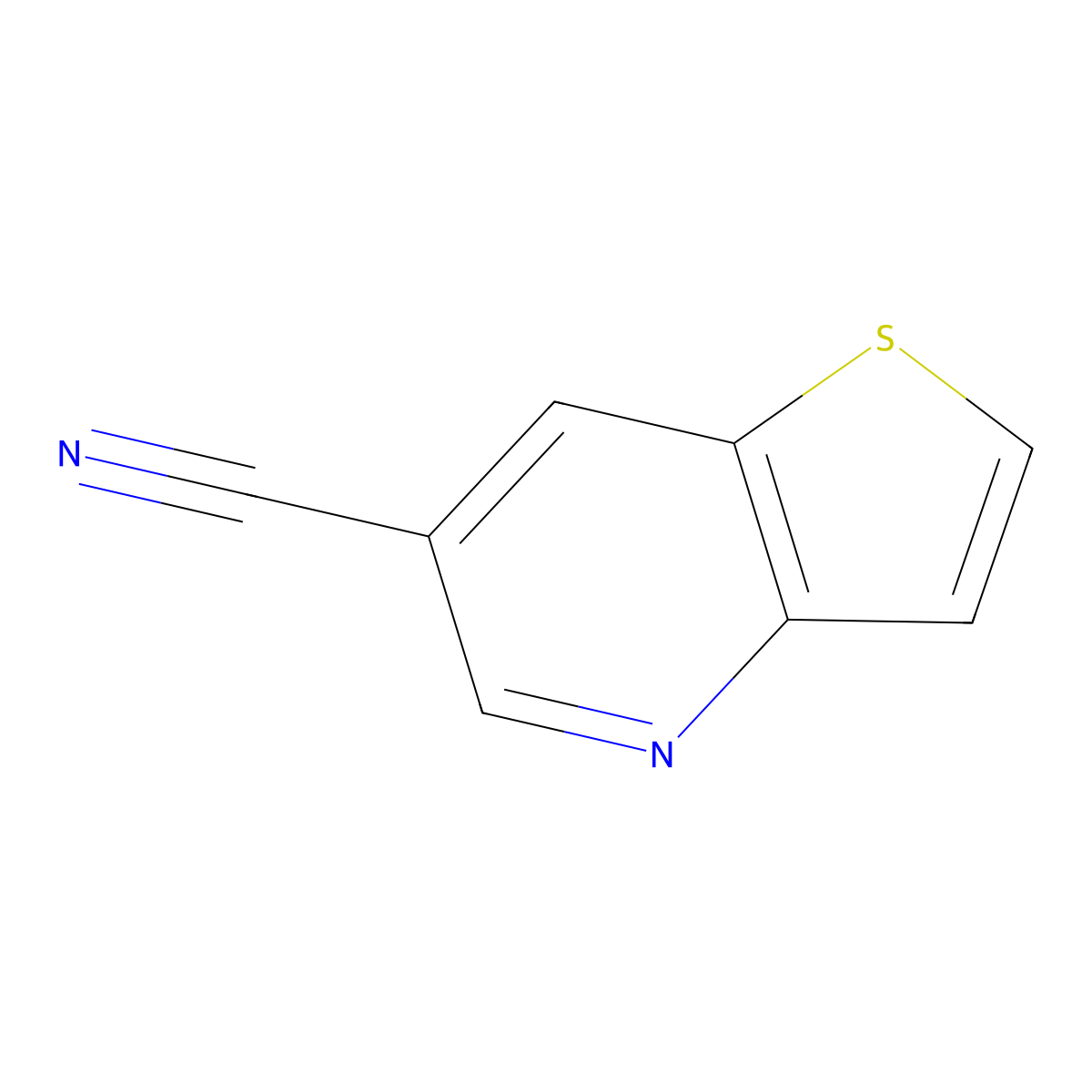 Thieno(3,2-b)pyridine-6-carbonitrile molecular structure, CAS 116538-95-5