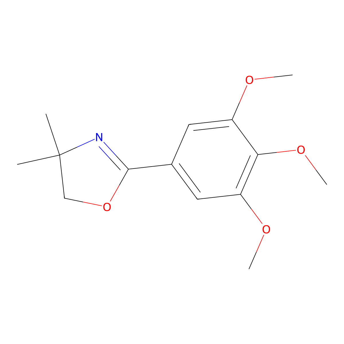 Oxazole, 4,5-dihydro-4,4-dimethyl-2-(3,4,5-trimethoxyphenyl)- molecular structure, CAS 116541-56-1