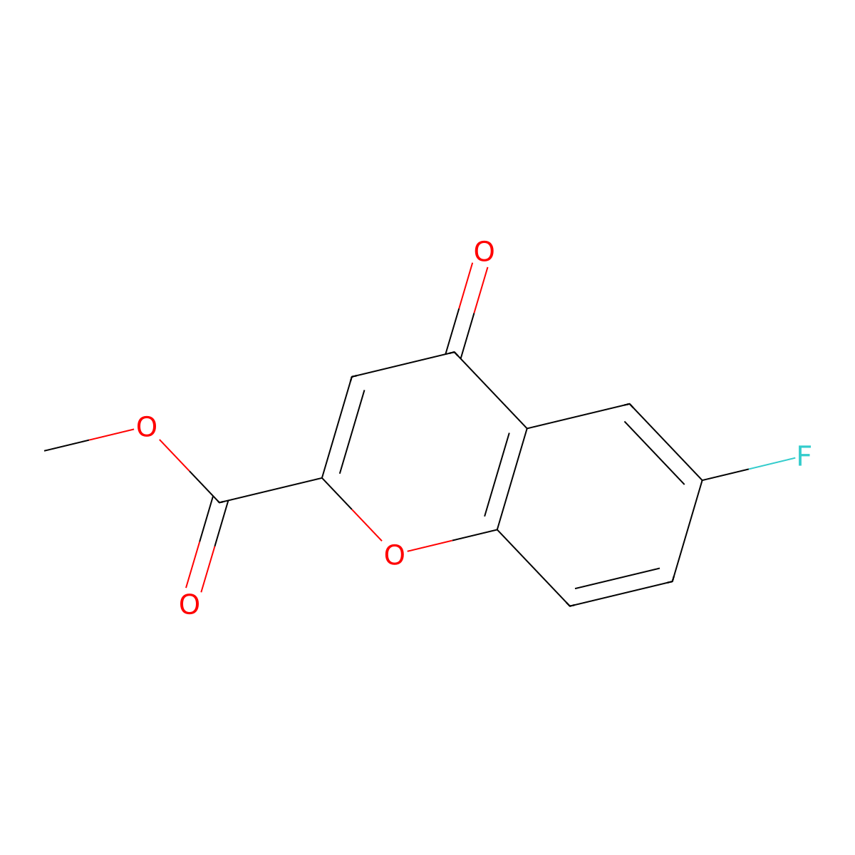 Methyl 6-fluoro-4-oxo-4H-chromene-2-carboxylate molecular structure, CAS 116543-91-0