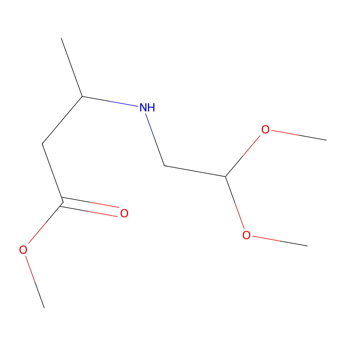 Methyl 3-[(2,2-dimethoxyethyl)amino]butanoate molecular structure, CAS 116544-11-7
