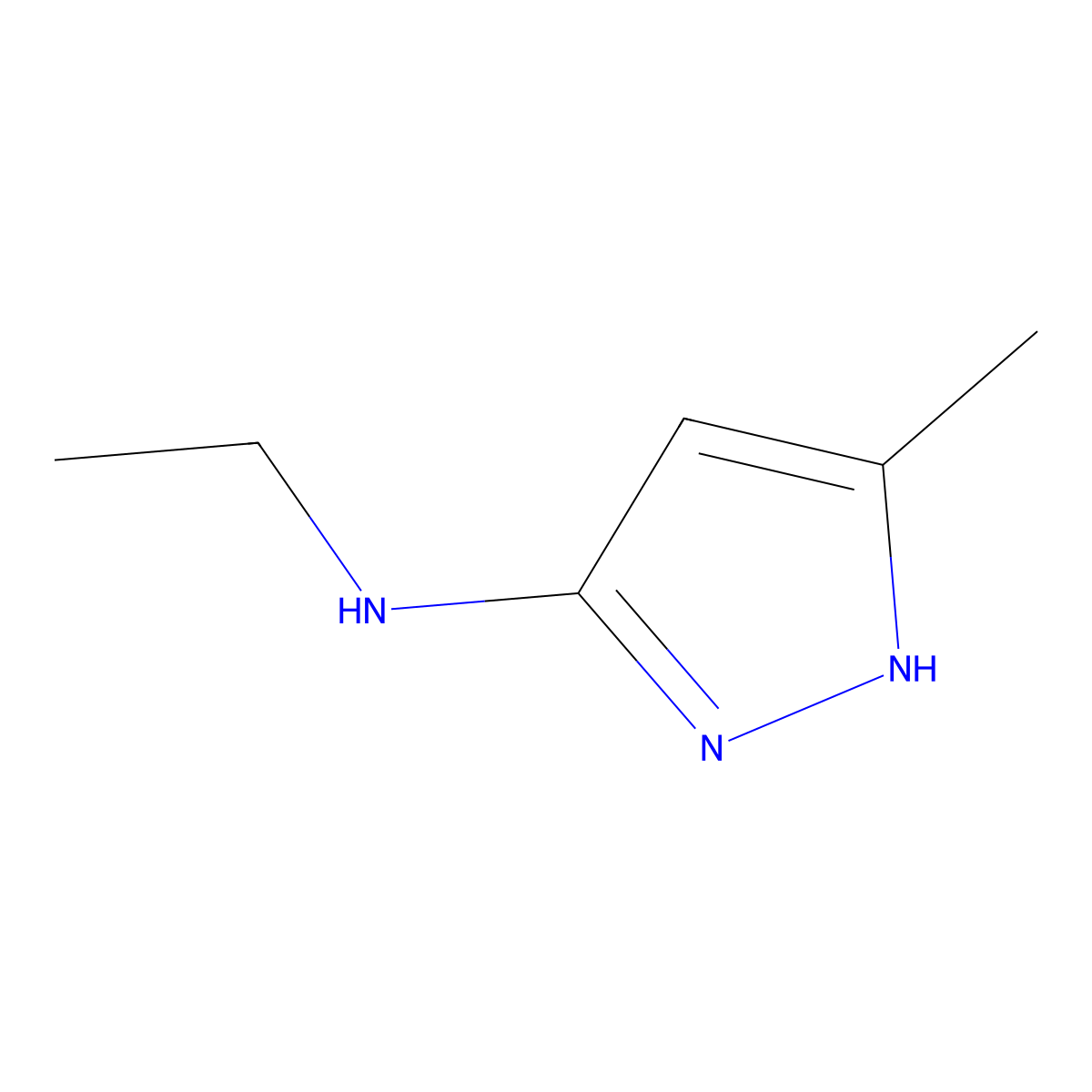N-ethyl-5-methyl-1H-pyrazol-3-amine molecular structure, CAS 116545-20-1