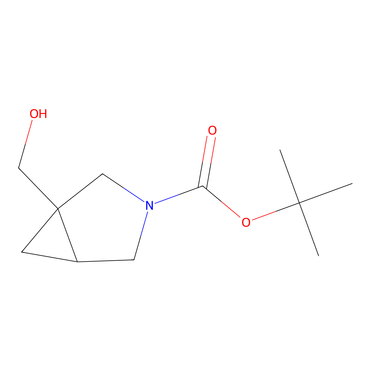 tert-butyl (1R,5R)-1-(hydroxymethyl)-3-azabicyclo[3.1.0]hexane-3-carboxylate molecular structure, CAS 1165450-68-9