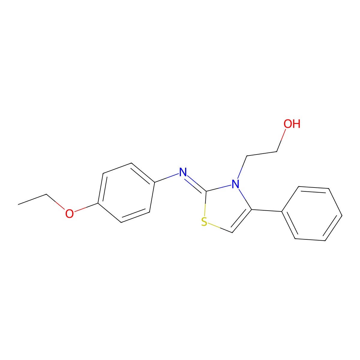 2-[2-(4-Ethoxyphenyl)imino-4-phenyl-1,3-thiazol-3-yl]ethanol molecular structure, CAS 1165453-71-3