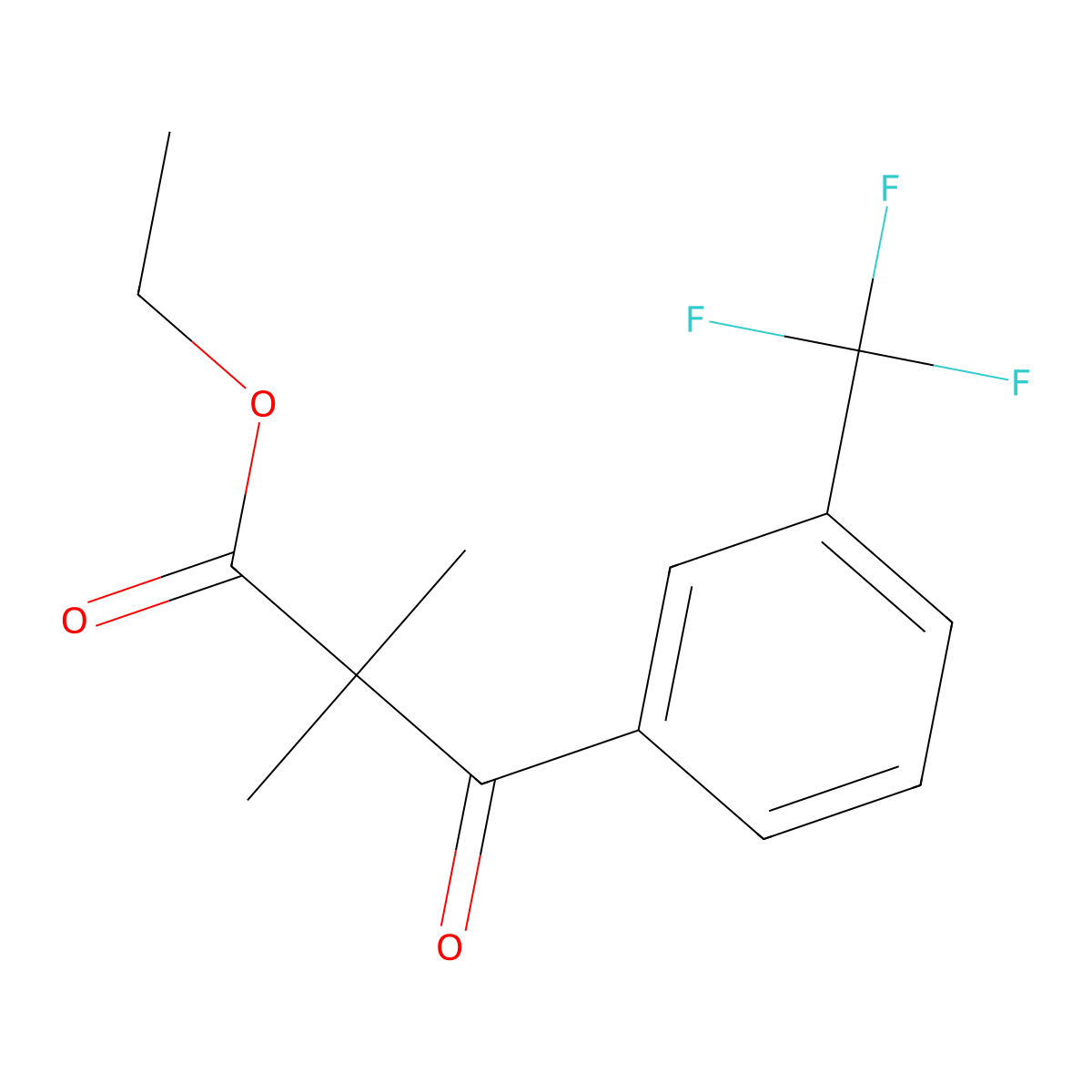Ethyl 2,2-dimethyl-3-oxo-3-[3-(trifluoromethyl)phenyl]propanoate molecular structure, CAS 116547-19-4