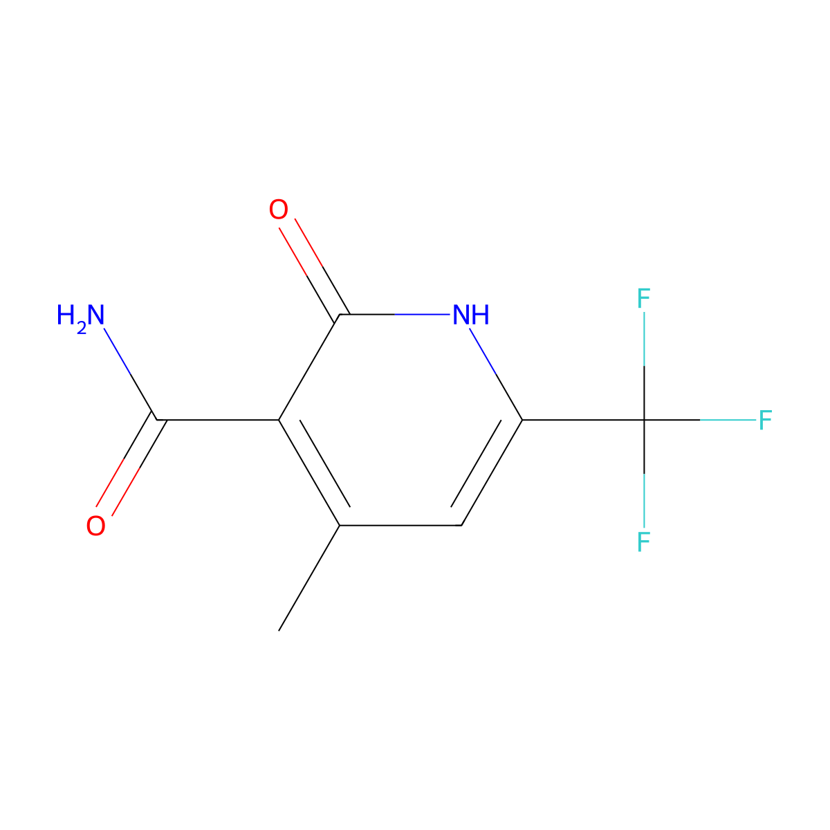 2-Hydroxy-4-methyl-6-(trifluoromethyl)nicotinamide molecular structure, CAS 116548-07-3