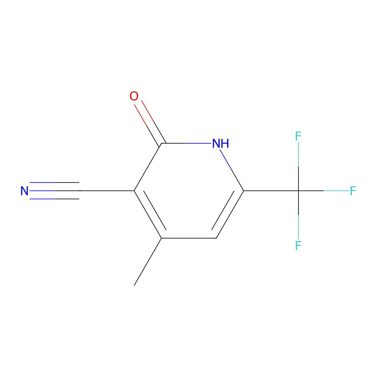 2-Hydroxy-4-methyl-6-(trifluoromethyl)nicotinonitrile molecular structure, CAS 116548-08-4