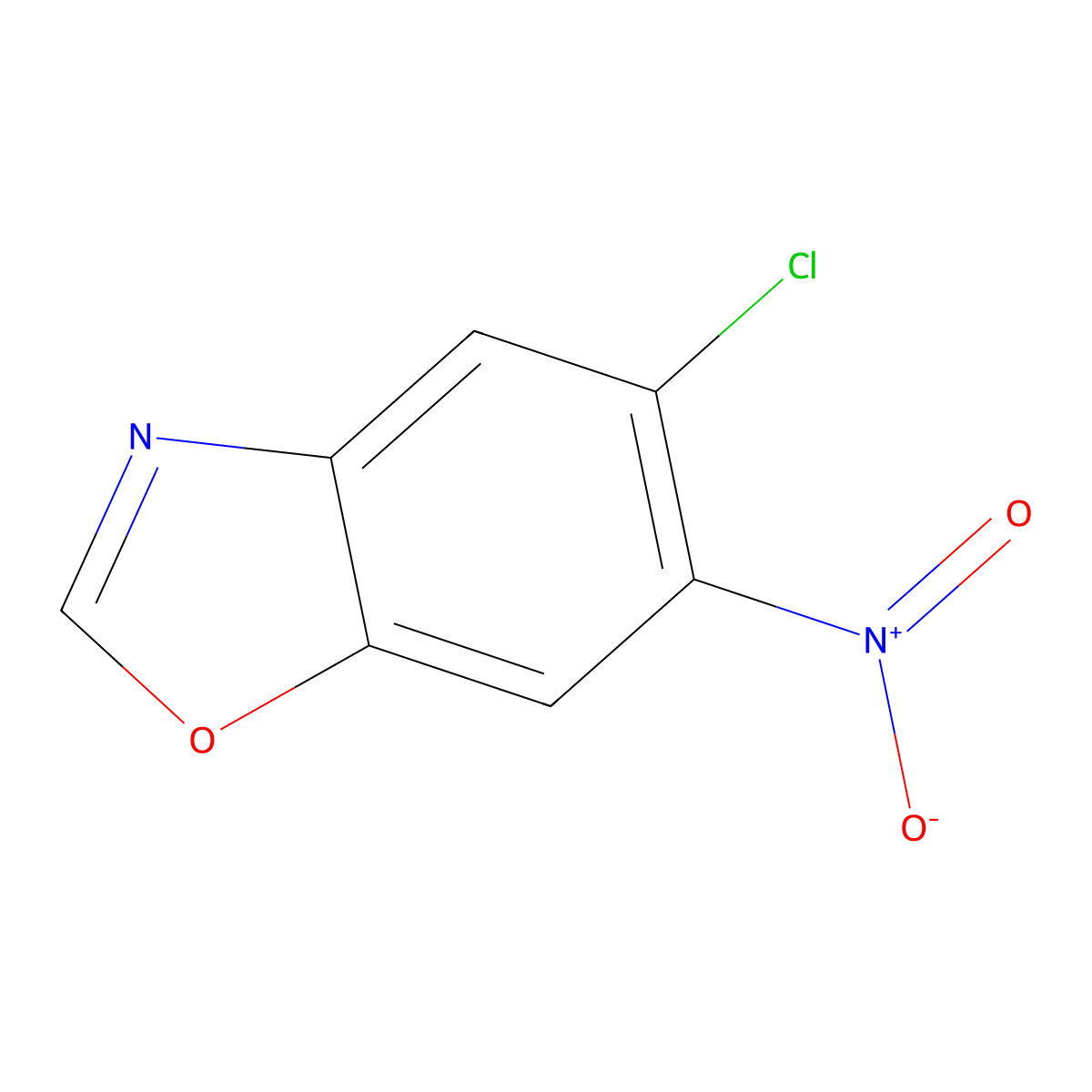 5-Chloro-6-nitro-1,3-benzoxazole molecular structure, CAS 116549-11-2