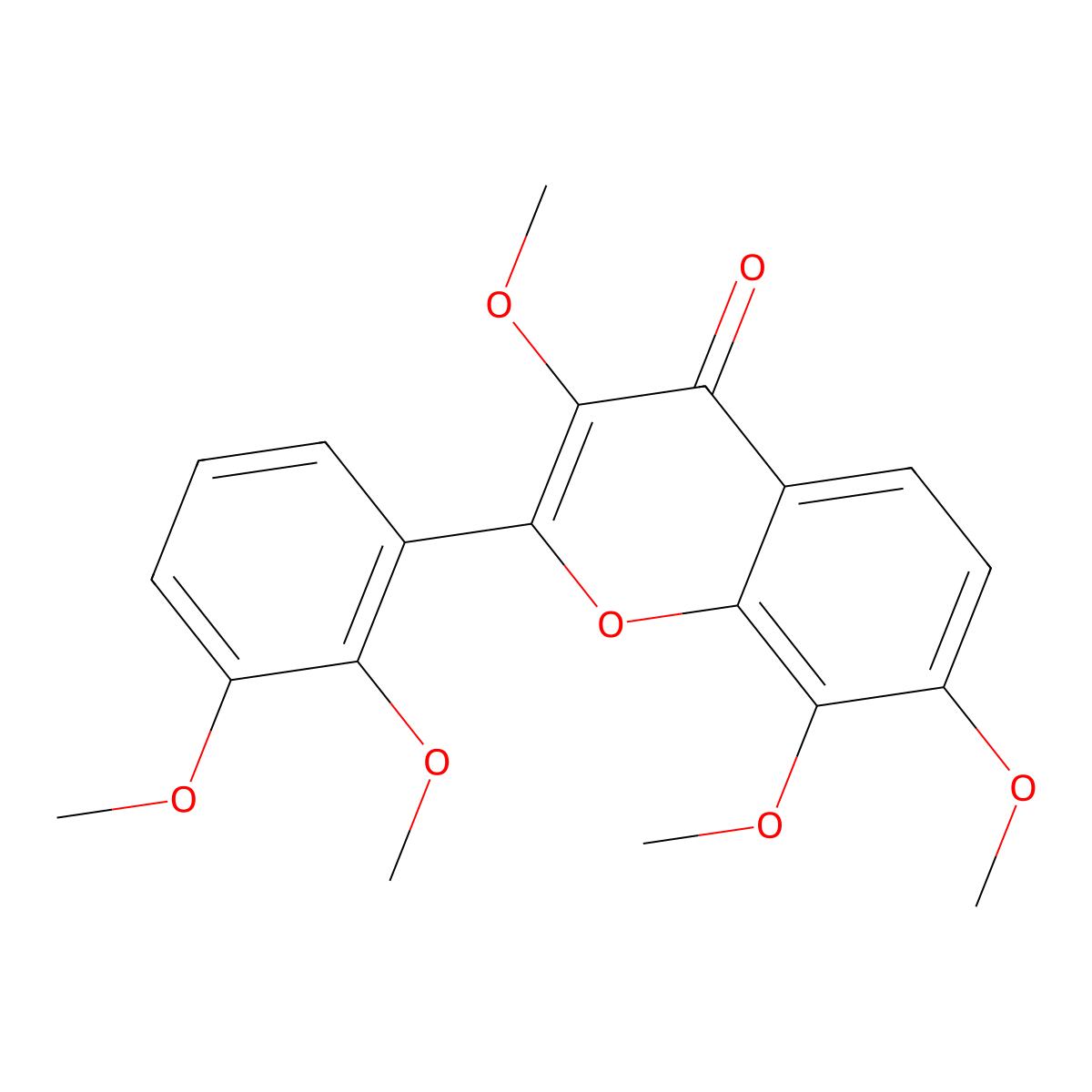 3,7,8,2',3'-Pentamethoxyflavone molecular structure, CAS 116557-15-4