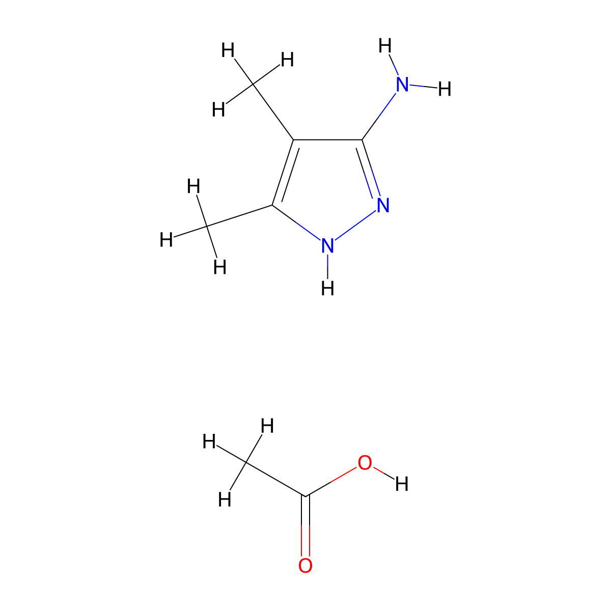 4,5-Dimethyl-1H-pyrazol-3-amine acetate molecular structure, CAS 116568-90-2