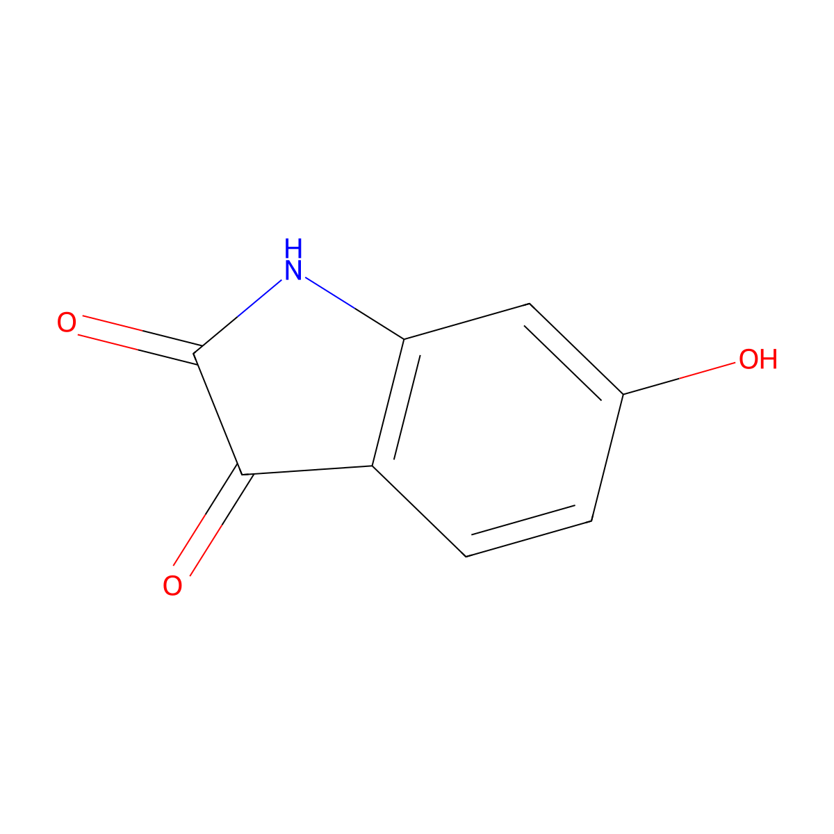 6-hydroxy-2,3-dihydro-1H-indole-2,3-dione molecular structure, CAS 116569-08-5