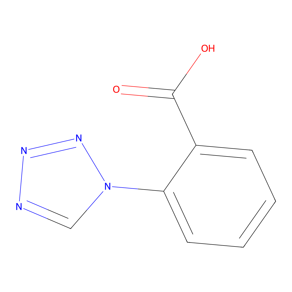 2-(1H-1,2,3,4-tetrazol-1-yl)benzoic acid molecular structure, CAS 116570-12-8