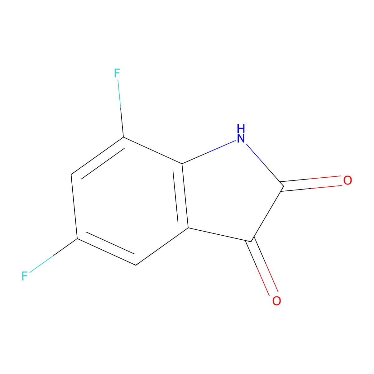 5,7-Difluoroindoline-2,3-dione molecular structure, CAS 116570-41-3