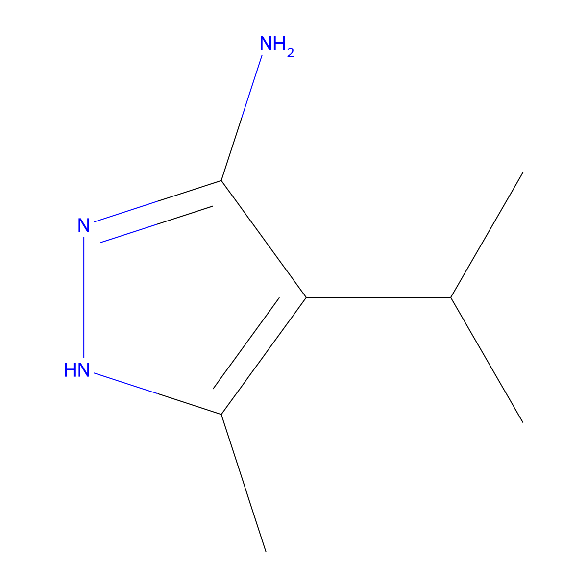 3-methyl-4-(propan-2-yl)-1H-pyrazol-5-amine molecular structure, CAS 116570-83-3