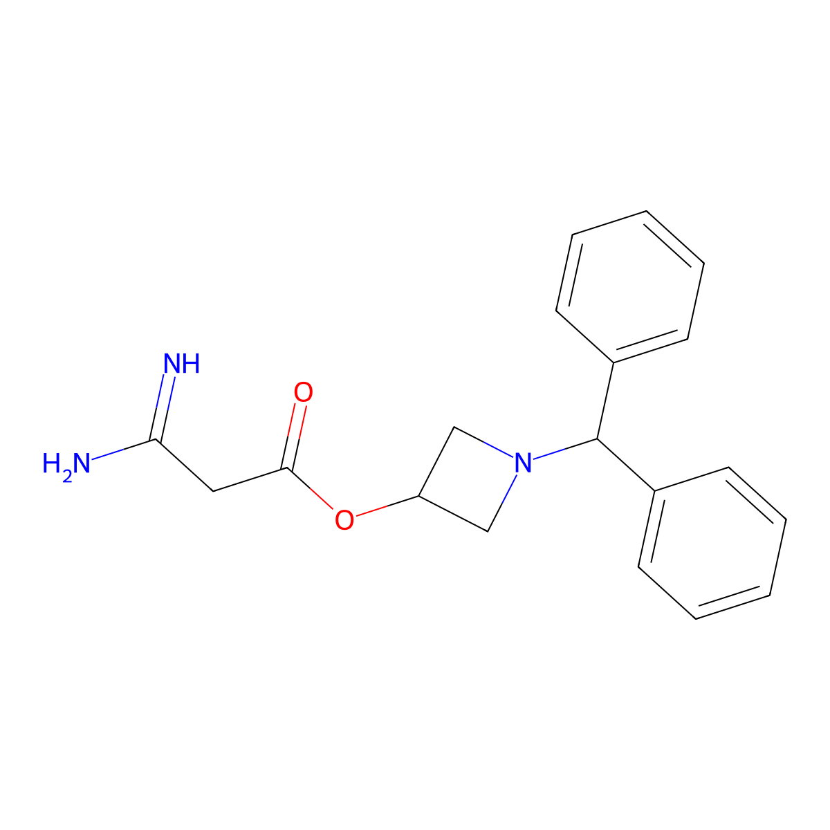 1-(Diphenylmethyl)azetidin-3-yl 3-amino-3-iminopropanoate molecular structure, CAS 116574-09-5