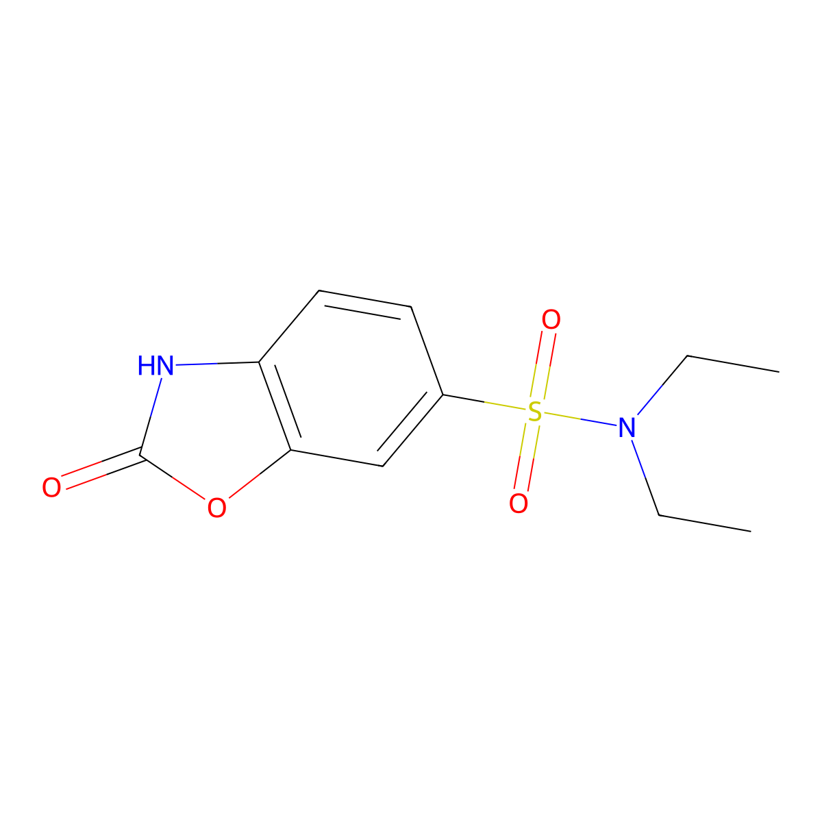 N,N-diethyl-2-oxo-2,3-dihydro-1,3-benzoxazole-6-sulfonamide molecular structure, CAS 116574-47-1