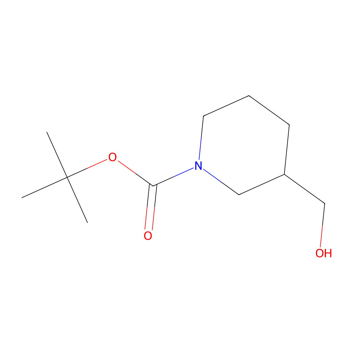 tert-Butyl 3-(hydroxymethyl)piperidine-1-carboxylate molecular structure, CAS 116574-71-1
