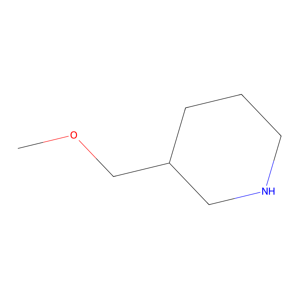 3-(Methoxymethyl)piperidine molecular structure, CAS 116574-72-2