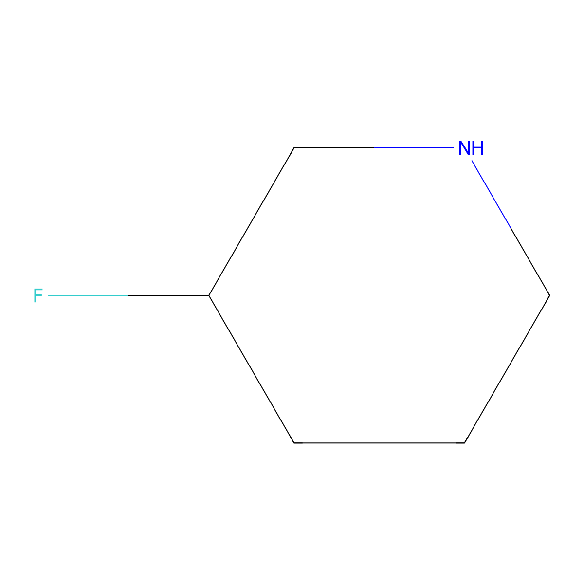 3-Fluoropiperidine molecular structure, CAS 116574-75-5