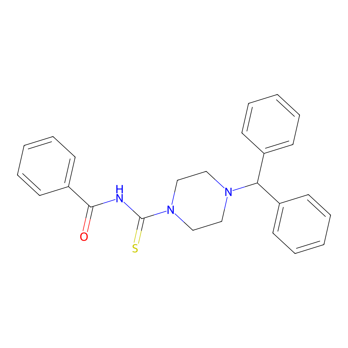 N-(4-benzhydrylpiperazine-1-carbothioyl)benzamide molecular structure, CAS 116574-78-8