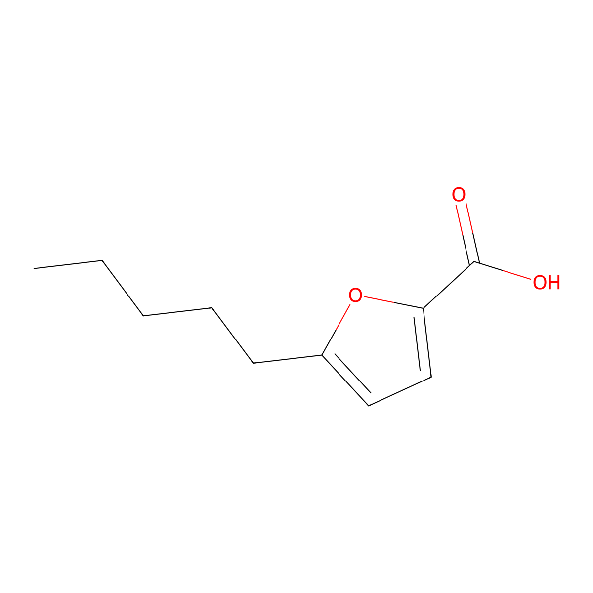 2-Furancarboxylic acid, 5-pentyl- molecular structure, CAS 116583-80-3