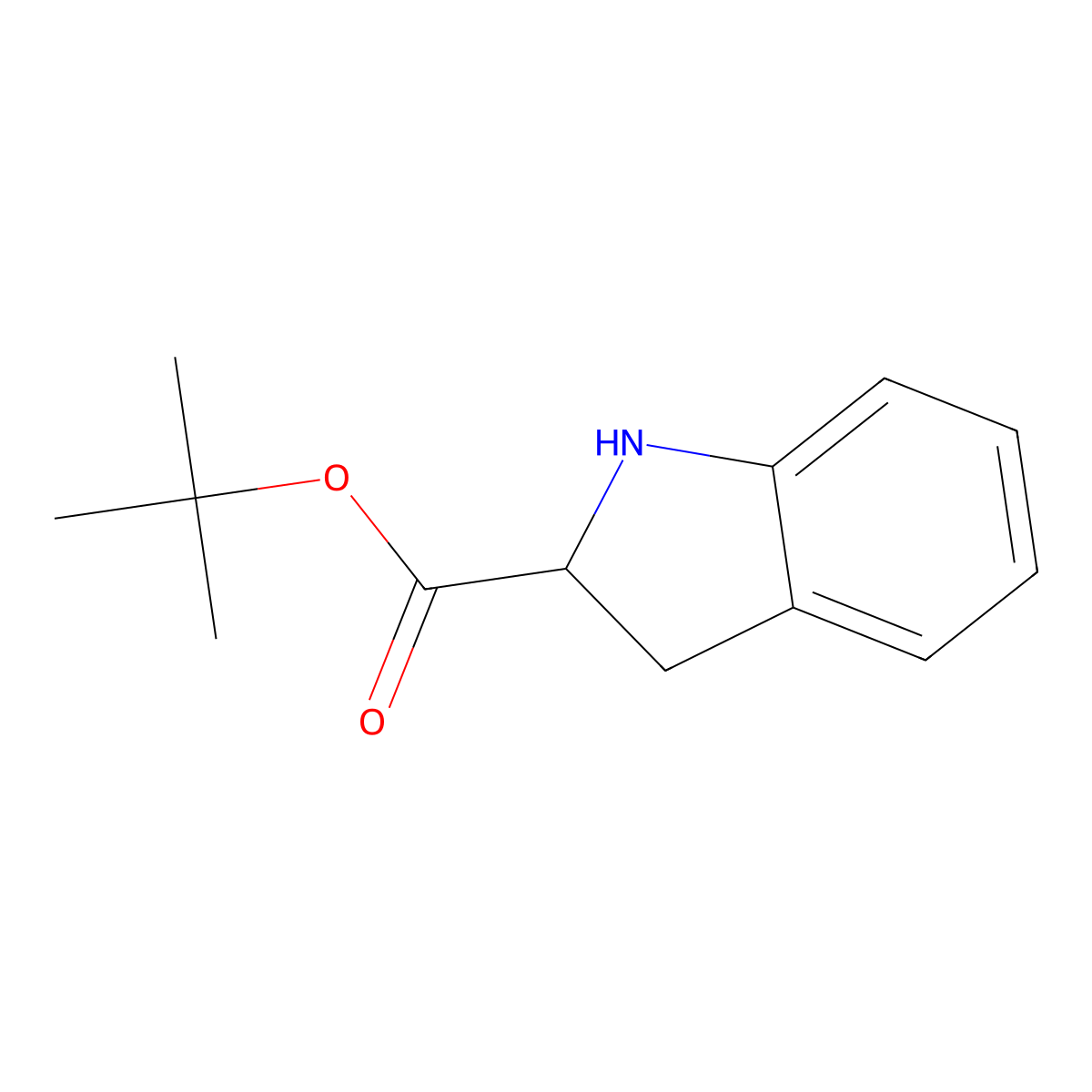 tert-butyl (2S)-2,3-dihydro-1H-indole-2-carboxylate molecular structure, CAS 116586-57-3