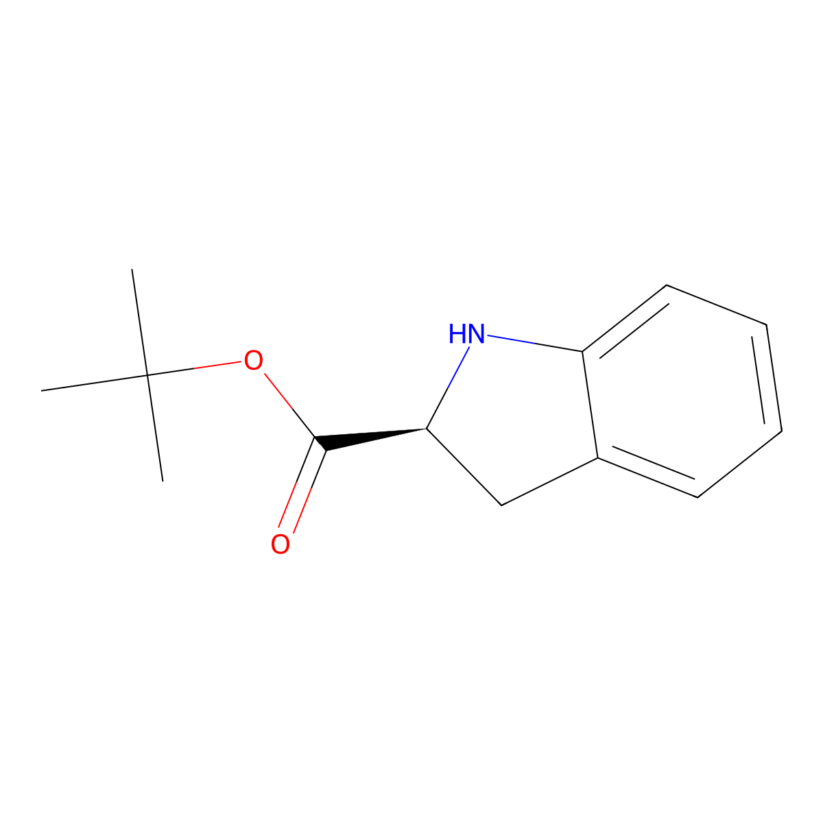 tert-butyl (2S)-2,3-dihydro-1H-indole-2-carboxylate molecular structure, CAS 116586-57-3