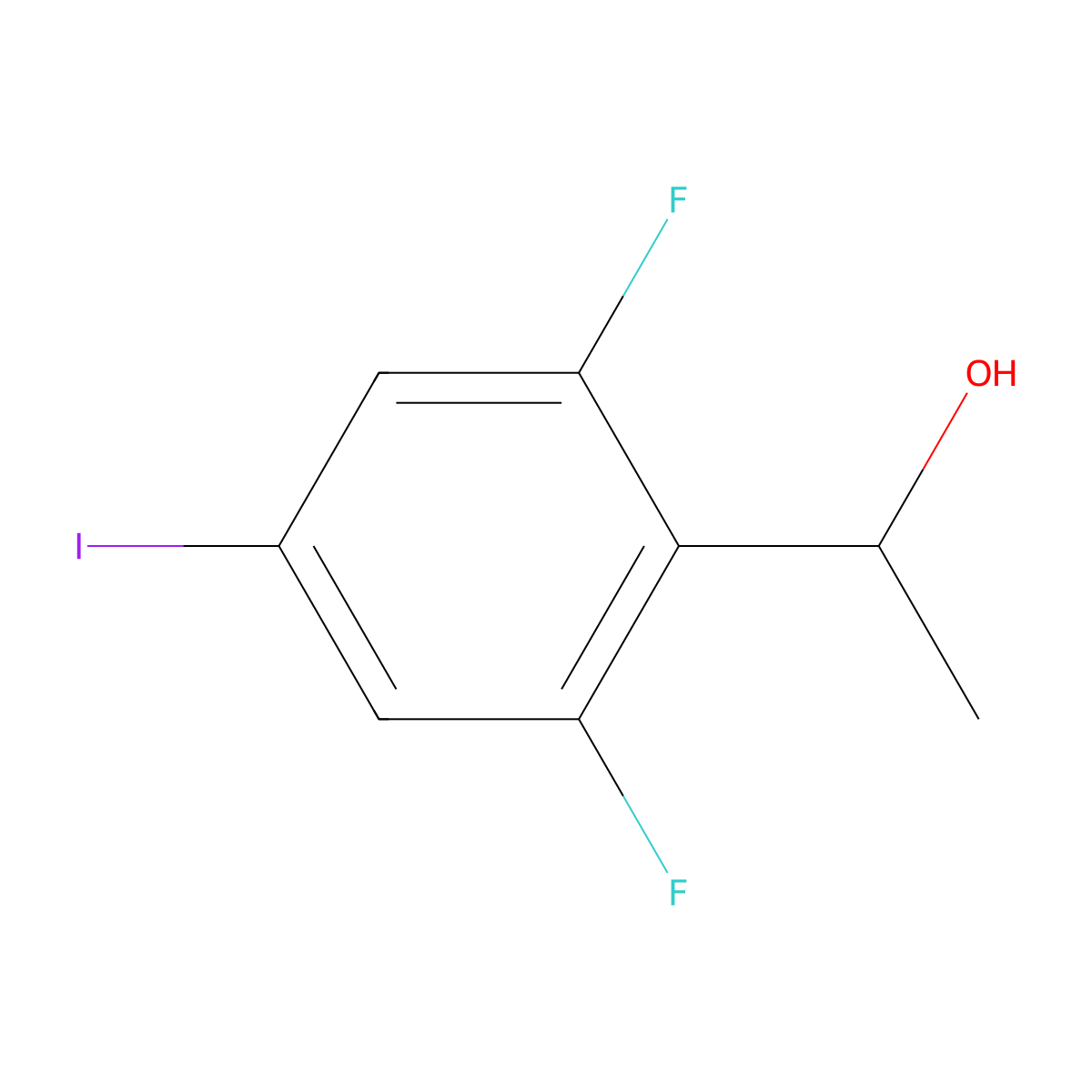 1-(2,6-Difluoro-4-iodophenyl)ethanol molecular structure, CAS 1165873-41-5