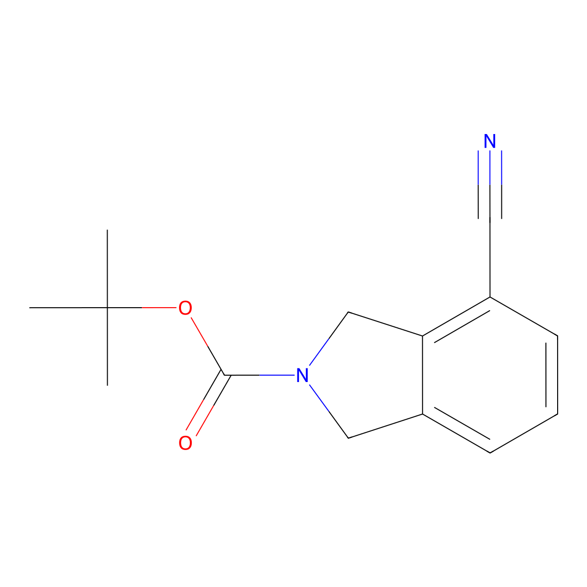 Tert-butyl 4-cyanoisoindoline-2-carboxylate molecular structure, CAS 1165876-20-9