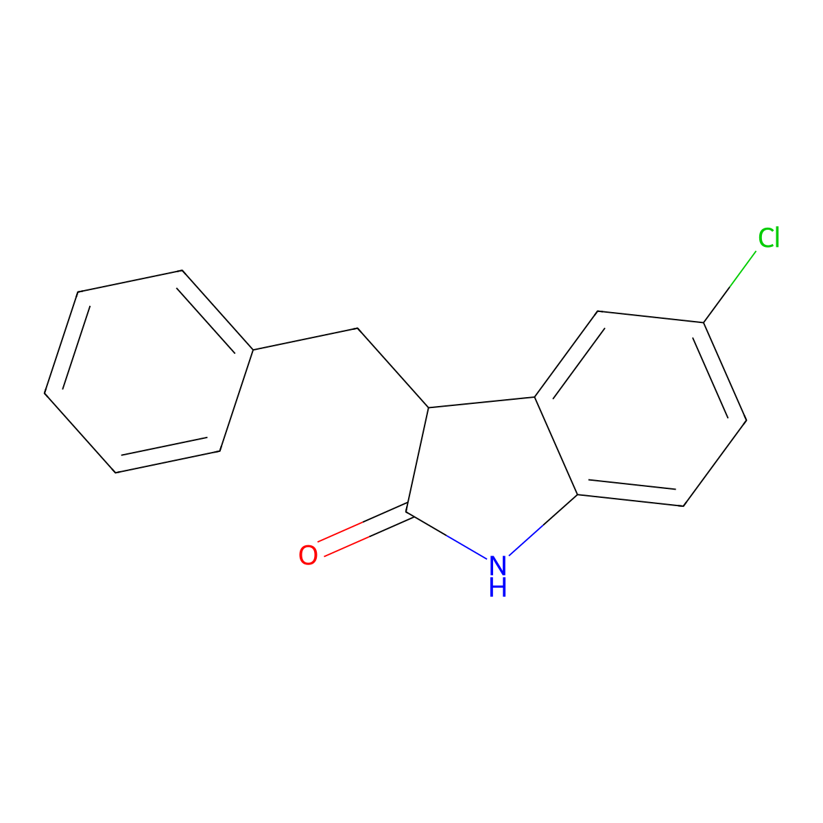 3-Benzyl-5-chloro-2,3-dihydro-1H-indol-2-one molecular structure, CAS 1165901-92-7