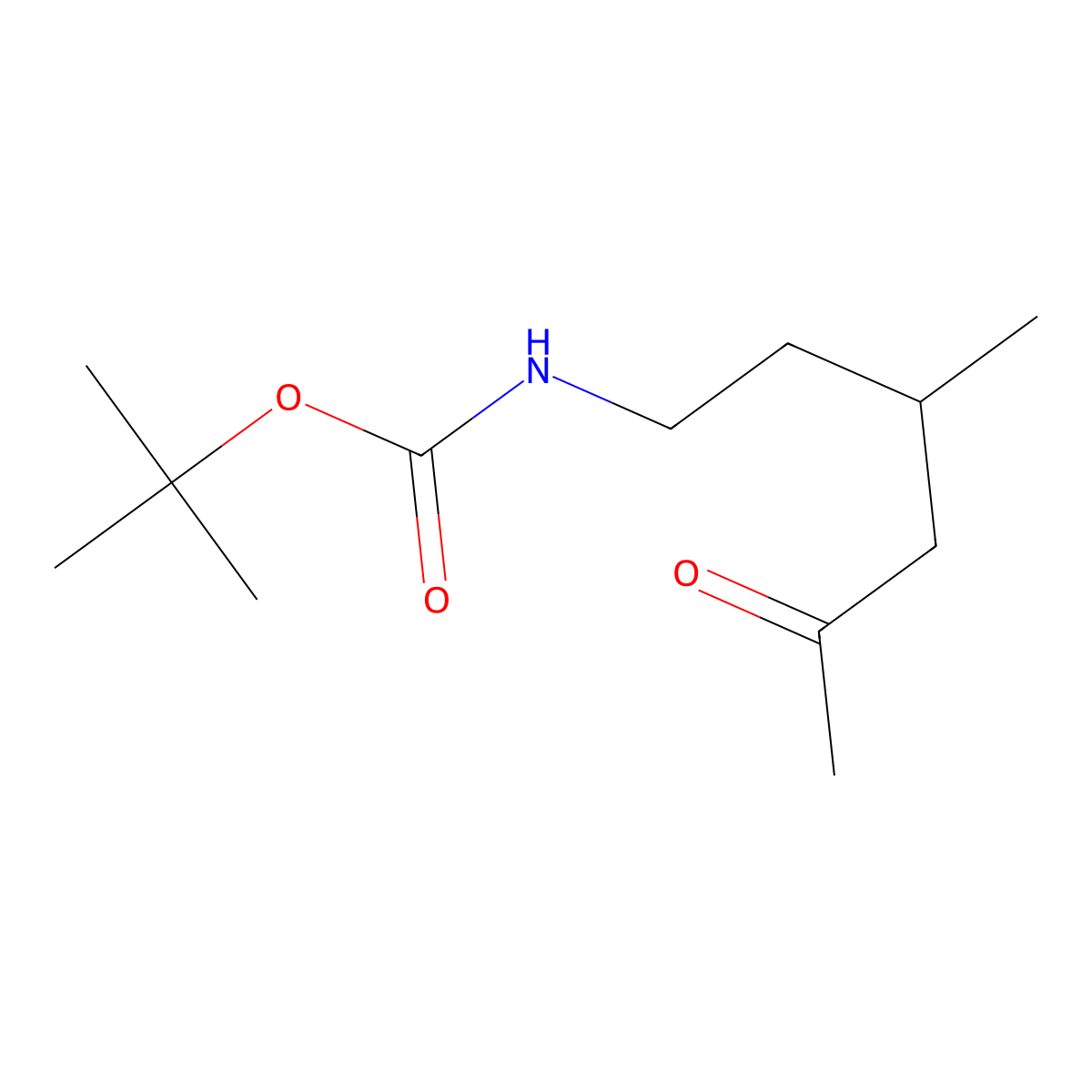 tert-butyl N-(3-methyl-5-oxohexyl)carbamate molecular structure, CAS 1165921-51-6