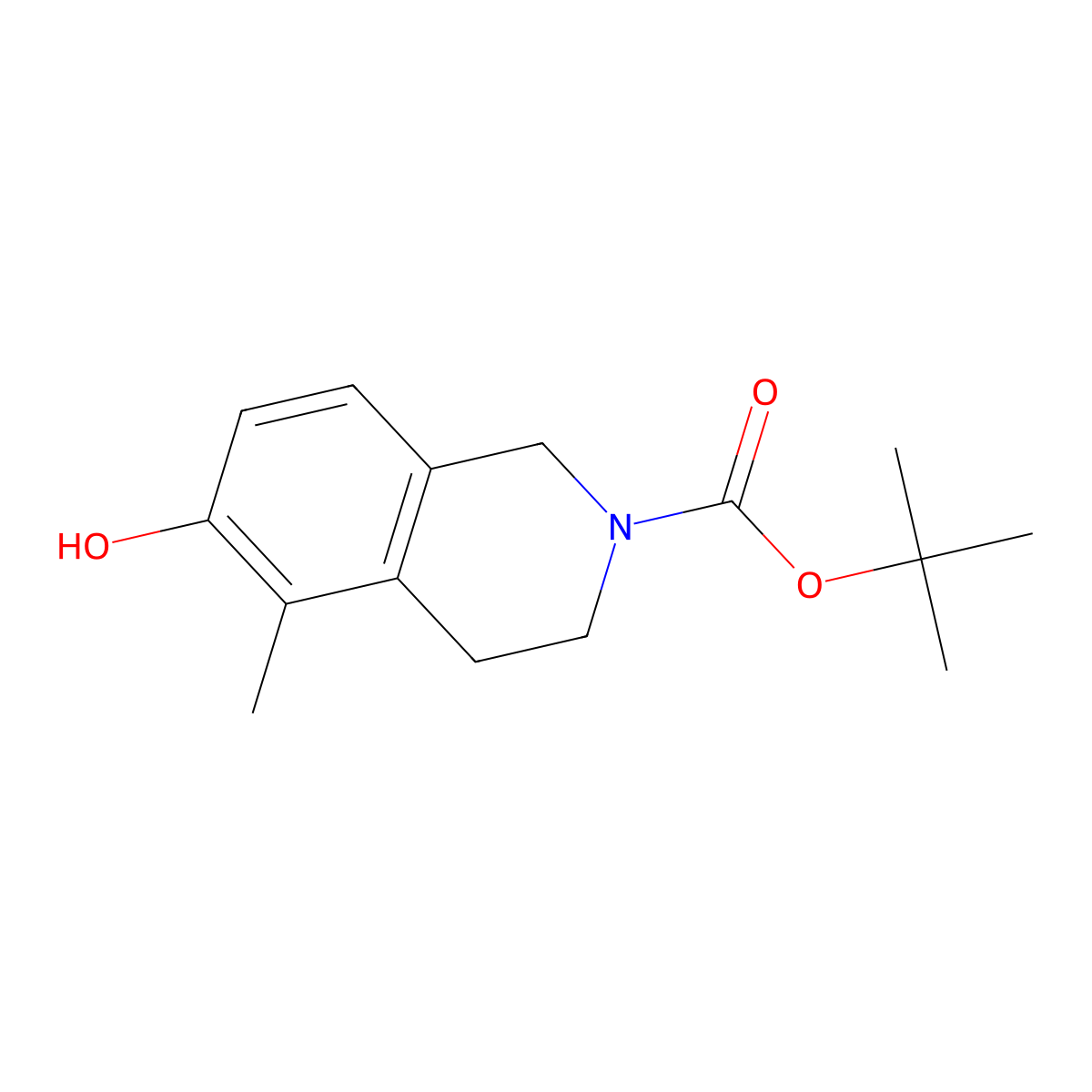 tert-Butyl 6-hydroxy-5-methyl-3,4-dihydroisoquinoline-2(1H)-carboxylate molecular structure, CAS 1165923-89-6
