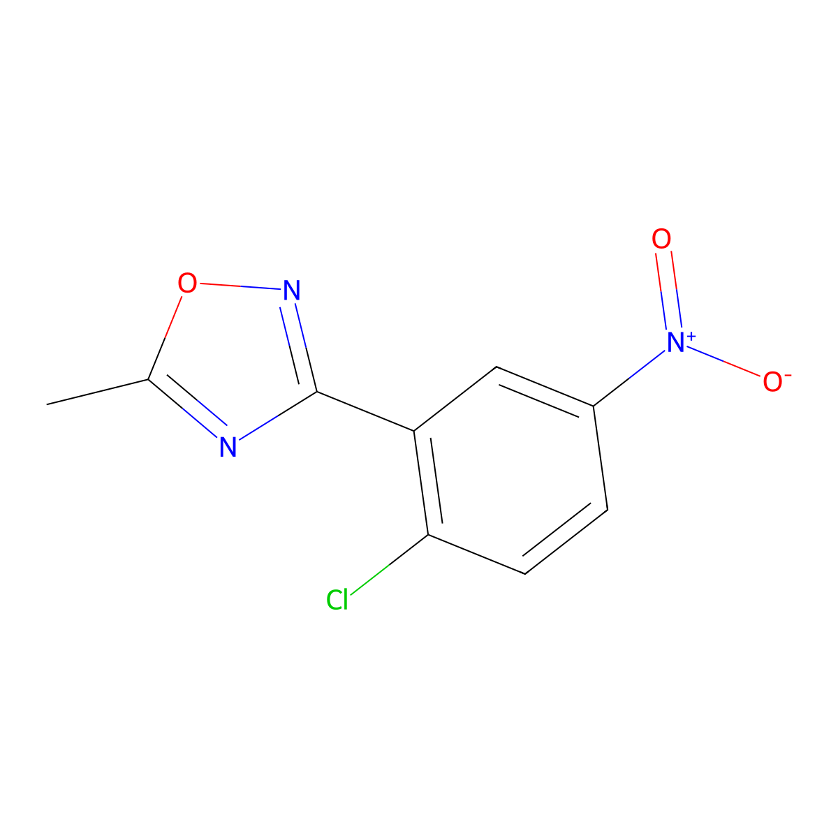 3-(2-Chloro-5-nitrophenyl)-5-methyl-1,2,4-oxadiazole molecular structure, CAS 1165931-61-2