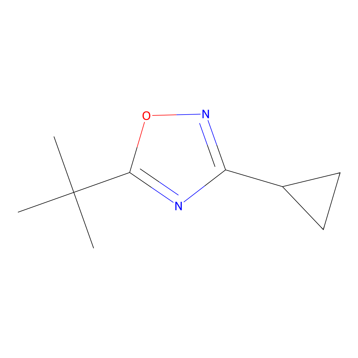 5-Tert-butyl-3-cyclopropyl-1,2,4-oxadiazole molecular structure, CAS 1165931-70-3