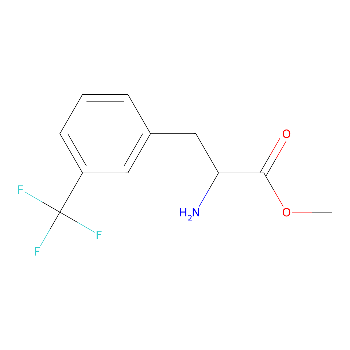 methyl (2S)-2-amino-3-[3-(trifluoromethyl)phenyl]propanoate molecular structure, CAS 1165931-92-9