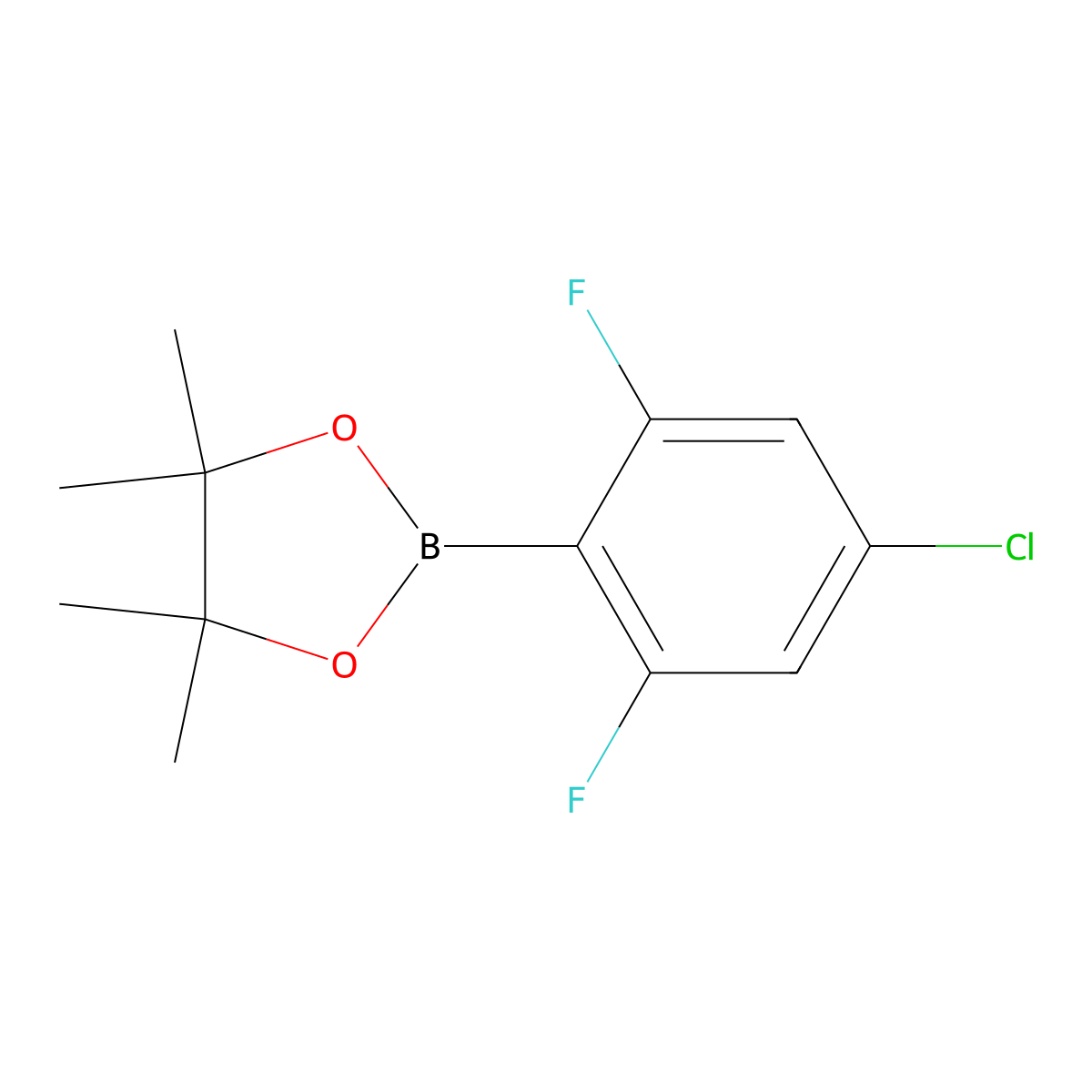 2-(4-Chloro-2,6-difluorophenyl)-4,4,5,5-tetramethyl-1,3,2-dioxaborolane molecular structure, CAS 1165935-84-1