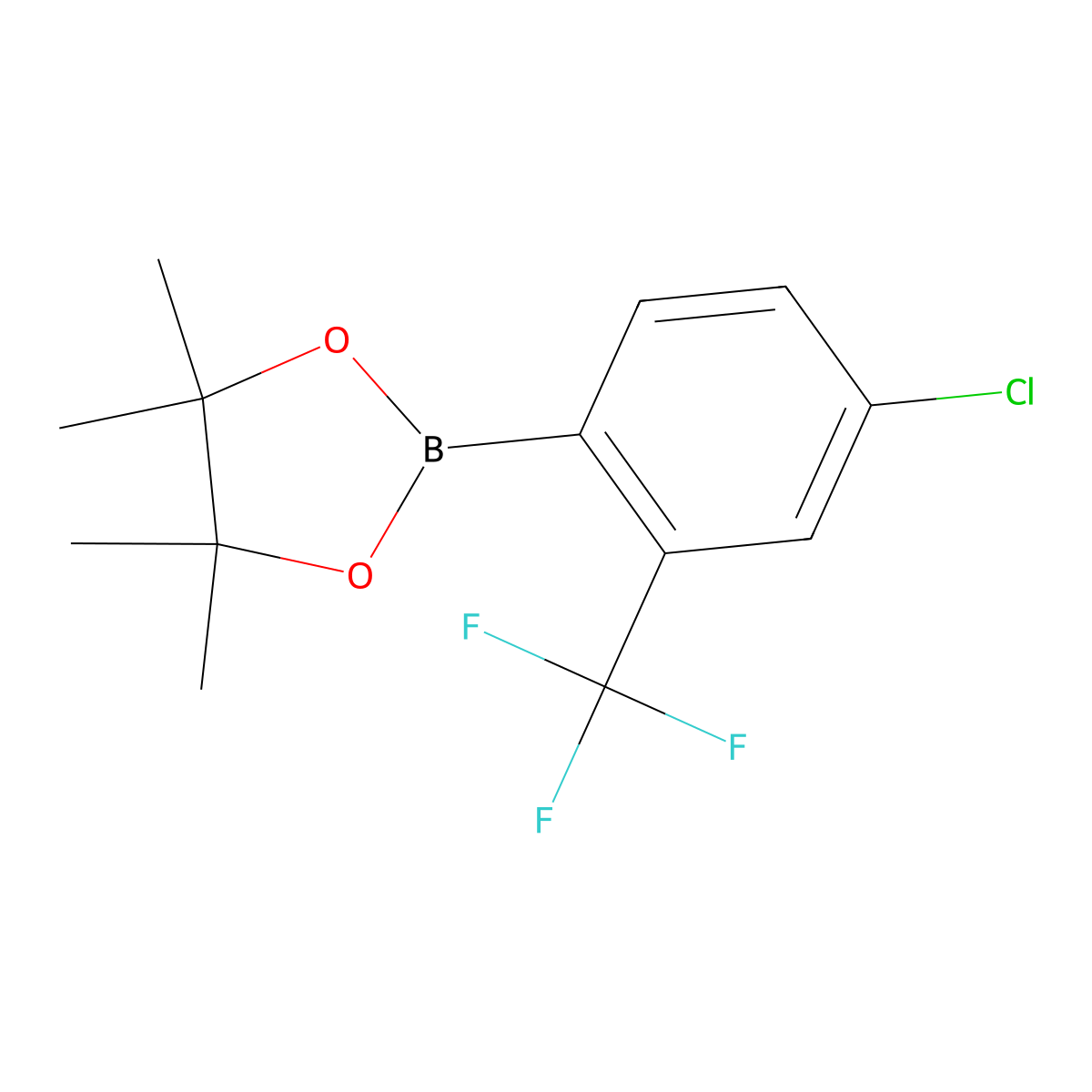 2-[4-Chloro-2-(trifluoromethyl)phenyl]-4,4,5,5-tetramethyl-1,3,2-dioxaborolane molecular structure, CAS 1165935-85-2