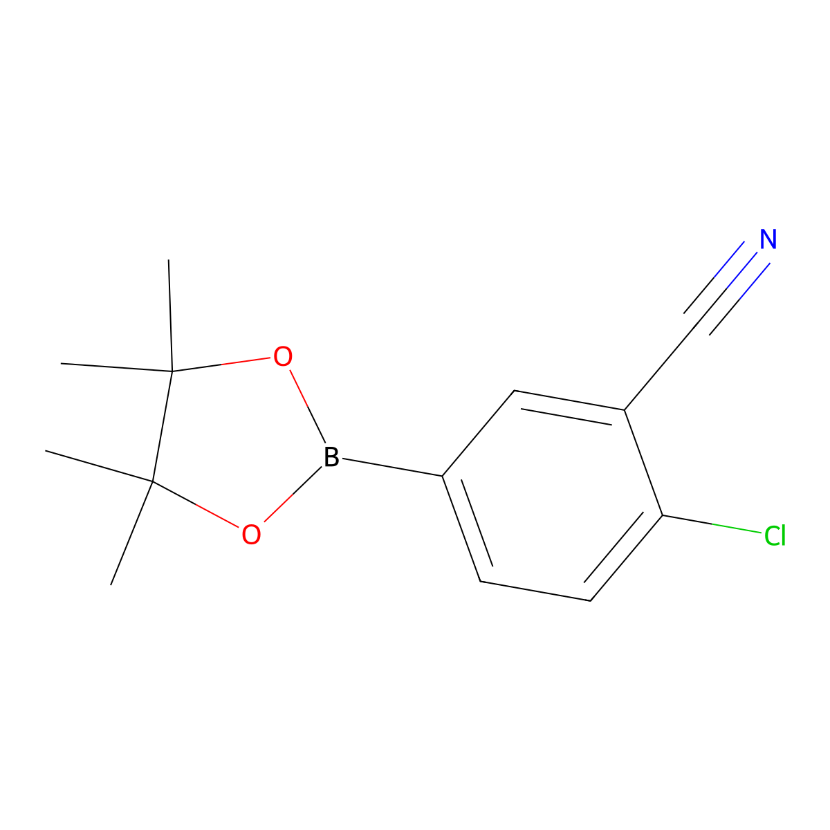 2-Chloro-5-(4,4,5,5-tetramethyl-1,3,2-dioxaborolan-2-yl)benzonitrile molecular structure, CAS 1165935-87-4